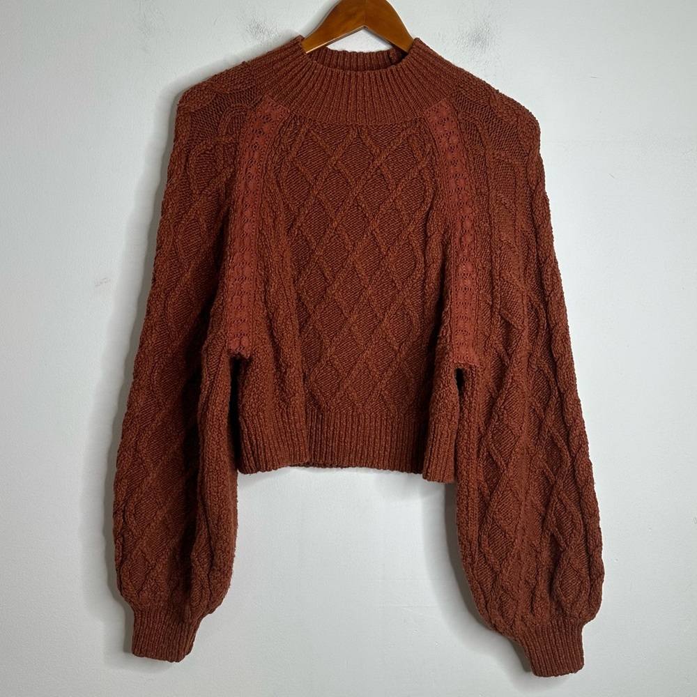 Free People Women’s Parfait Pullover Dolman Sleeve Diamond Kinit Sweater Size XS - Picture 3 of 12
